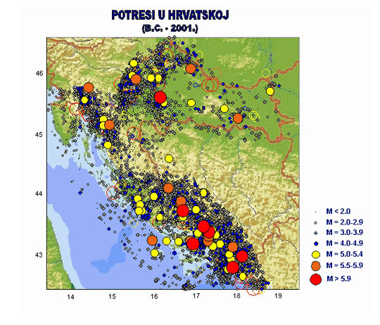 karta potresa hrvatske Sl. 7   Geografija.hr karta potresa hrvatske